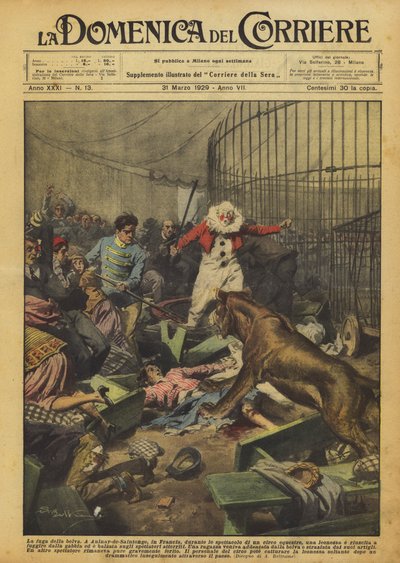 La fuite de la bête - Achille Beltrame
