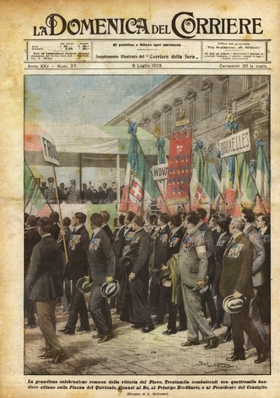 La grandiose célébration romaine de la victoire du Piave - Achille Beltrame