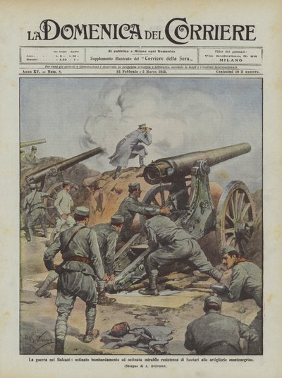 La guerre dans les Balkans, bombardement obstiné et résistance admirable de Scutari - Achille Beltrame