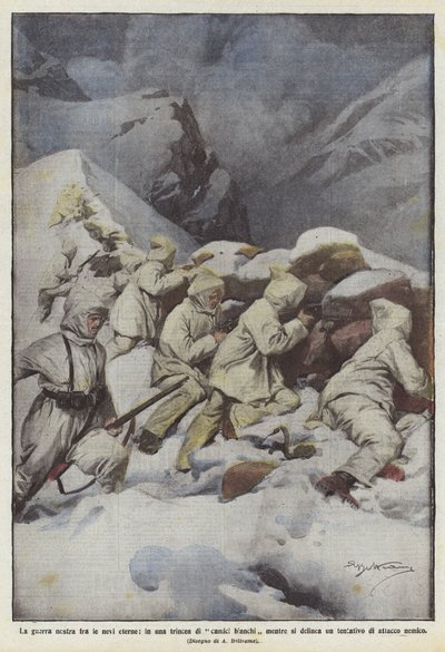 Notre guerre dans les neiges éternelles, dans une tranchée de blouses blanches alors qu