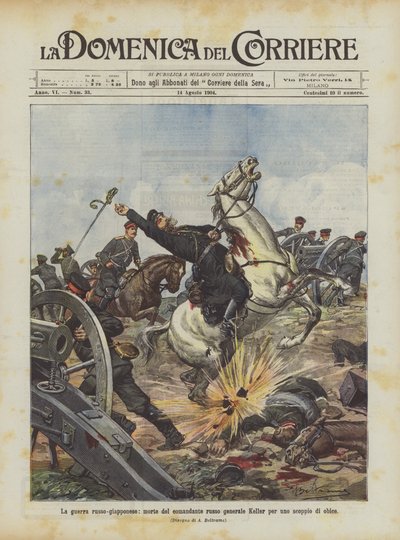 La guerre russo-japonaise, mort du commandant russe général Keller par une explosion d