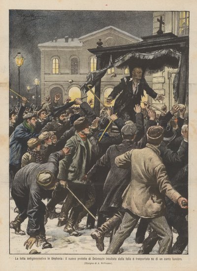 La lutte antigouvernementale en Hongrie, le nouveau préfet de Debrecen insulté par la foule - Achille Beltrame