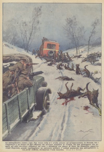 La mitrailleuse contre les loups - Achille Beltrame