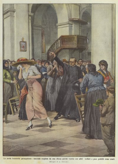 La mode féminine persécutée, jeune fille rejetée d