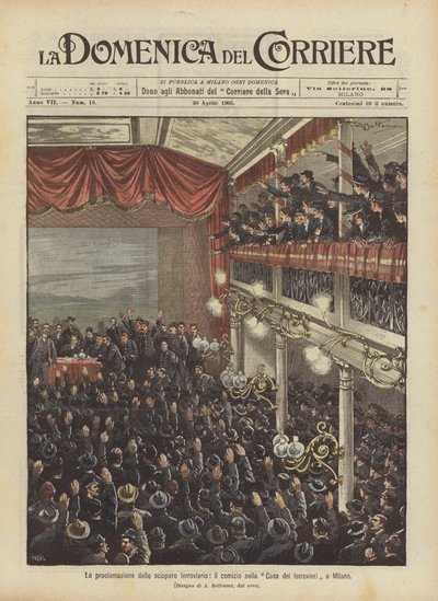 La proclamation de la grève ferroviaire, le meeting à la Maison des cheminots à Milan - Achille Beltrame
