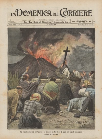 La récente éruption du Vésuve, un épisode de terreur et de piété dans les villages menacés - Achille Beltrame