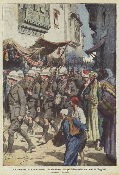 La revanche de Kut-el-Amara, les troupes britanniques victorieuses entrent à Bagdad - Achille Beltrame