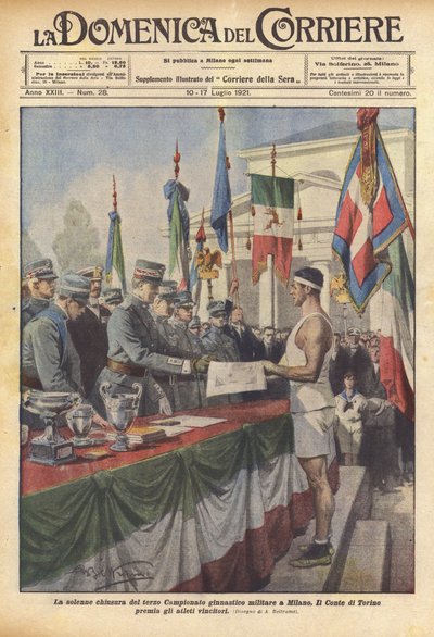 La clôture solennelle du troisième Championnat de gymnastique militaire à Milan - Achille Beltrame