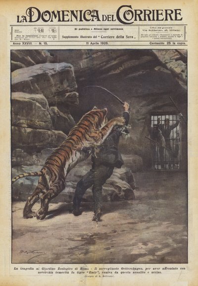 La tragédie au Jardin Zoologique de Rome - Achille Beltrame