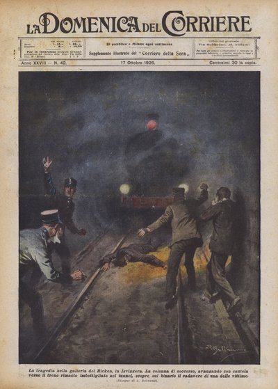 La tragédie dans le tunnel du Ricken, en Suisse - Achille Beltrame