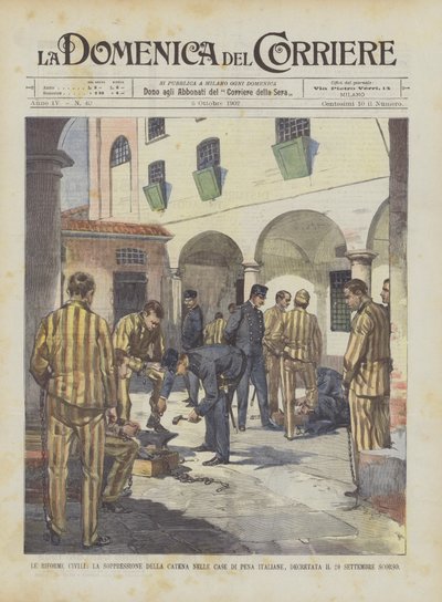 Les réformes civiles, la suppression de la chaîne dans les maisons de peine italiennes, décrétée le 20 septembre dernier - Achille Beltrame