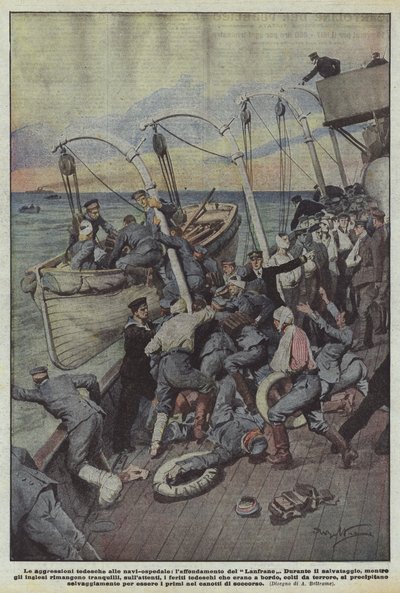 Les agressions allemandes contre les navires-hôpitaux, le naufrage du Lanfrane - Achille Beltrame
