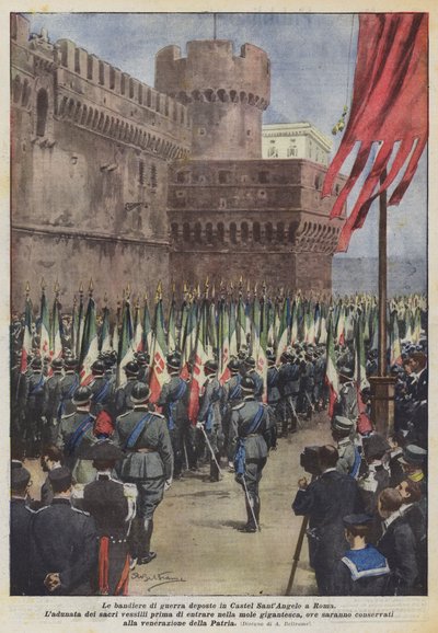 Les drapeaux de guerre déposés au Castel Sant