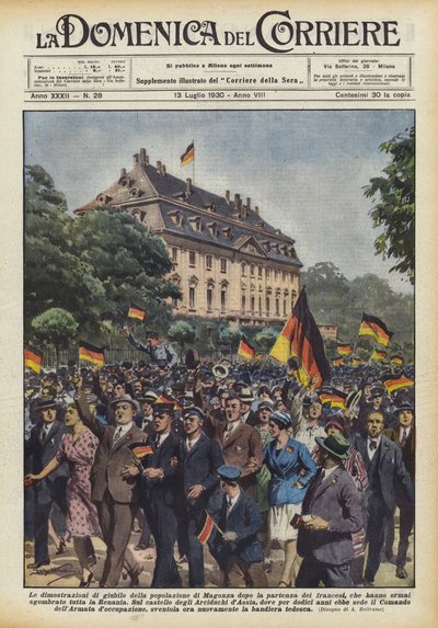 Les démonstrations de joie de la population de Mayence après le départ des Français - Achille Beltrame