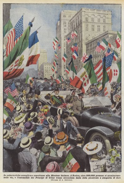 Les accueils enthousiastes des Américains à la mission italienne - Achille Beltrame