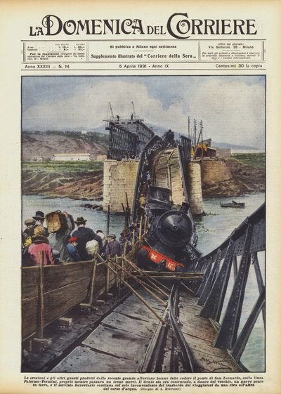 Les érosions et autres dégâts causés par la récente grande inondation ont fait céder le pont - Achille Beltrame