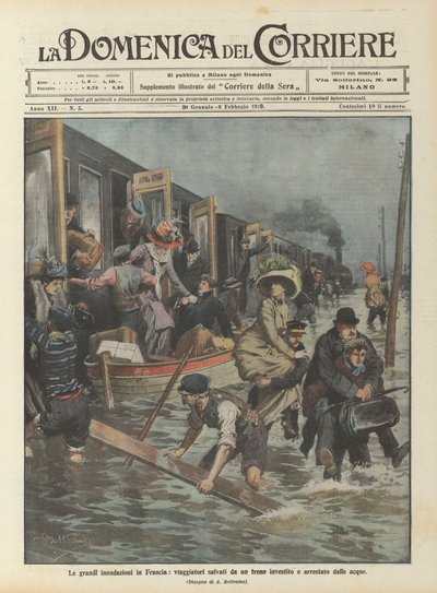 Les grandes inondations en France, voyageurs sauvés d