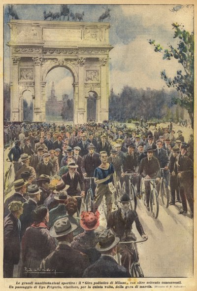 Les grandes manifestations sportives, le Tour pédestre de Milan avec plus de six cents concurrents - Achille Beltrame