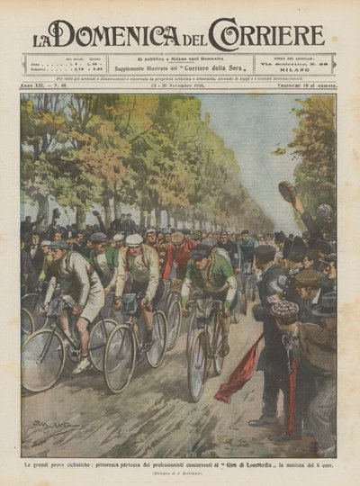 Les grandes épreuves cyclistes, départ pittoresque des professionnels concurrents au Tour ? - Achille Beltrame