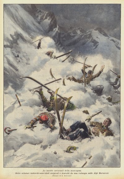 Les pièges hivernaux de la montagne - Achille Beltrame