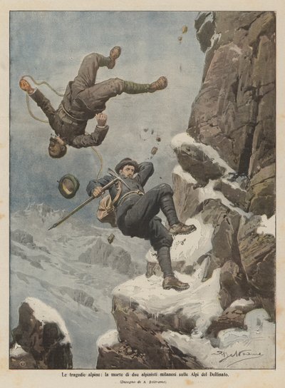Les tragédies alpines, la mort de deux alpinistes milanais dans les Alpes du Dauphiné - Achille Beltrame