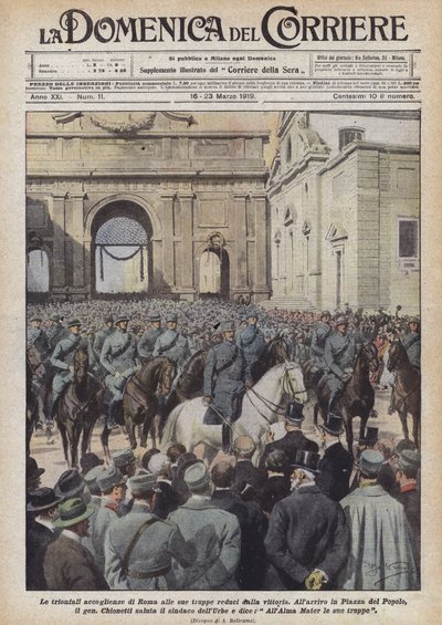Les accueils triomphaux de Rome à ses troupes revenant de la victoire - Achille Beltrame
