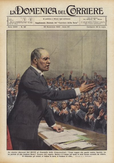 Le discours historique du Duce au Conseil des Corporations, Comment nier que ce notre ? - Achille Beltrame