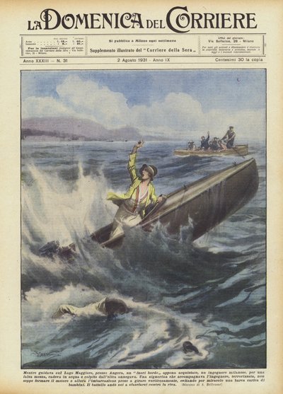 En conduisant sur le lac Majeur, près d