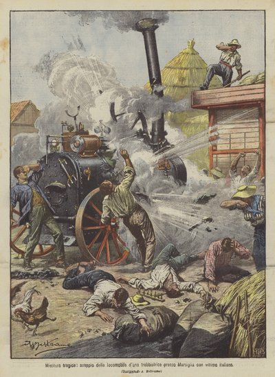 Moisson tragique, explosion de la locomobile d