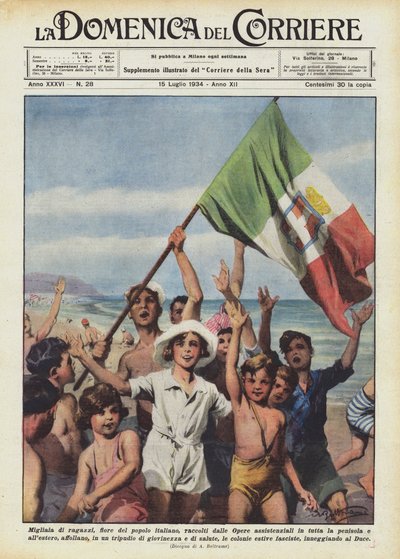 Des milliers de garçons, fleur du peuple italien, recueillis par les œuvres d