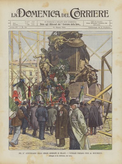 Au 54e anniversaire des Cinq Journées de Milan, les vétérans portent des fleurs au monument - Achille Beltrame