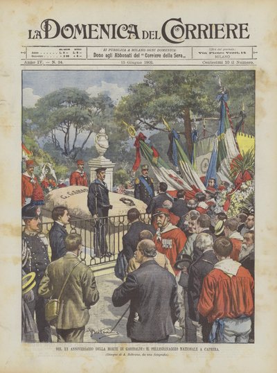Au XXe anniversaire de la mort de Garibaldi, le pèlerinage national à Caprera - Achille Beltrame