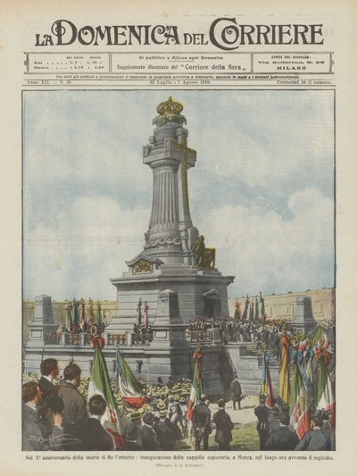 Au Xᵉ anniversaire de la mort du Roi Umberto, inauguration de la chapelle expiatoire, à Monza - Achille Beltrame
