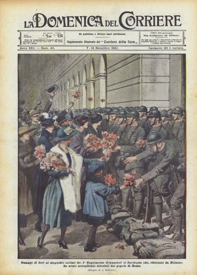Hommages floraux aux magnifiques soldats du 1er Régiment de Grenadiers de Sardaigne - Achille Beltrame