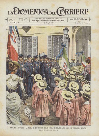 Passé et avenir, la visite de 1500 enfants des écoles de Milan à la maison des vétérans à Turate - Achille Beltrame
