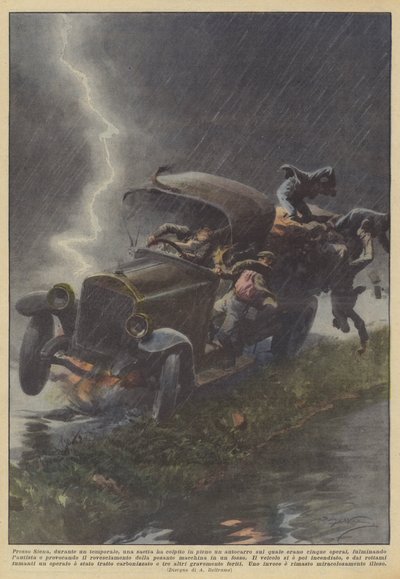 Près de Sienne, pendant un orage, une foudre a frappé de plein fouet un camion sur lequel se trouvaient - Achille Beltrame