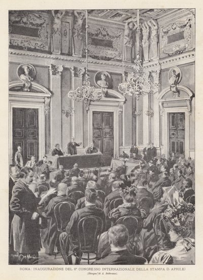 Rome, inauguration du 6e congrès international de la presse (5 avril) - Achille Beltrame
