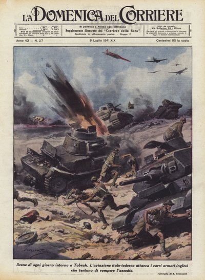 Scènes quotidiennes autour de Tobrouk - Achille Beltrame