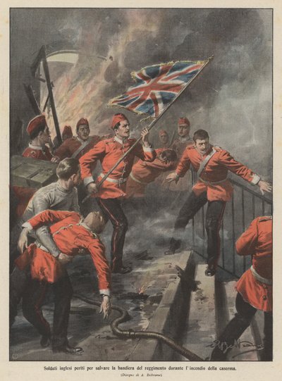 Soldats anglais péris pour sauver le drapeau du régiment lors de l