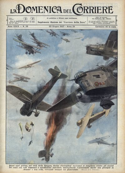 Guerre civile espagnole : Affrontements aériens entre avions républicains et nationalistes au-dessus de l