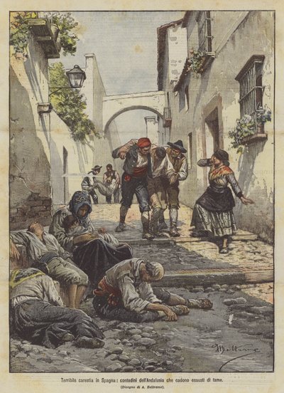 Terrible famine en Espagne, paysans d
