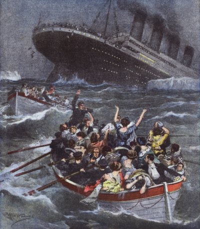 Terrible désastre maritime, le plus grand transatlantique Titanic coule avec 1600 personnes - Achille Beltrame