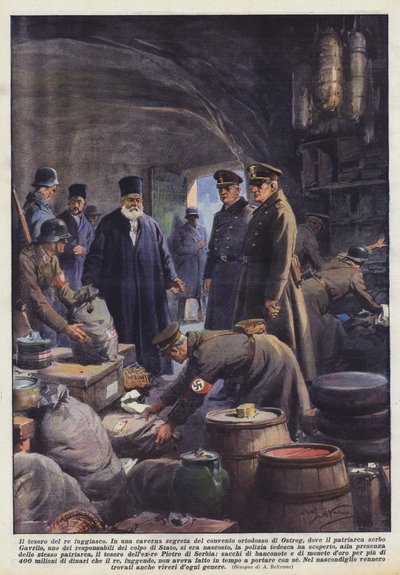Le Trésor du Roi Fugitif (lithographie en couleur) - Achille Beltrame
