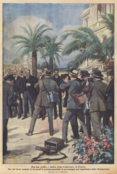 Entre deux séances de la Conférence de Gênes - Achille Beltrame