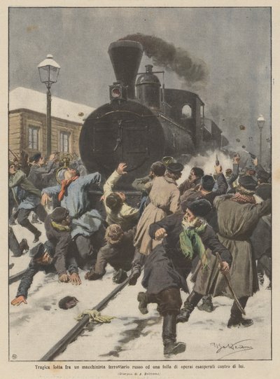 Lutte tragique entre un machiniste ferroviaire russe et une foule d