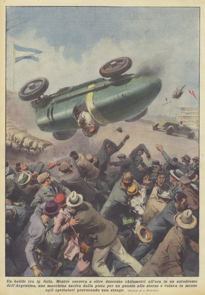 Un bolide parmi la foule - Achille Beltrame
