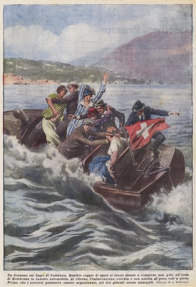 Un drame sur le lac de Constance - Achille Beltrame
