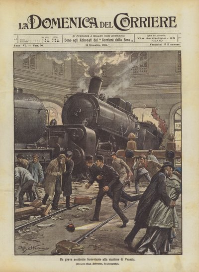 Un grave accident ferroviaire à la gare de Venise - Achille Beltrame