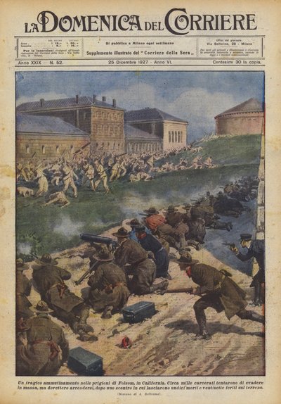 Une mutinerie tragique dans les prisons de Folsom, en Californie - Achille Beltrame