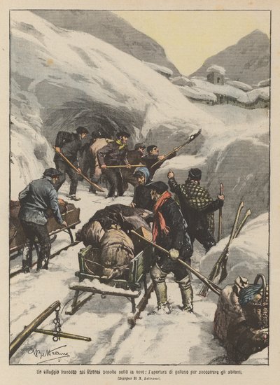 Un village français dans les Pyrénées enseveli sous la neige, ouverture de galeries pour secourir les habitants - Achille Beltrame